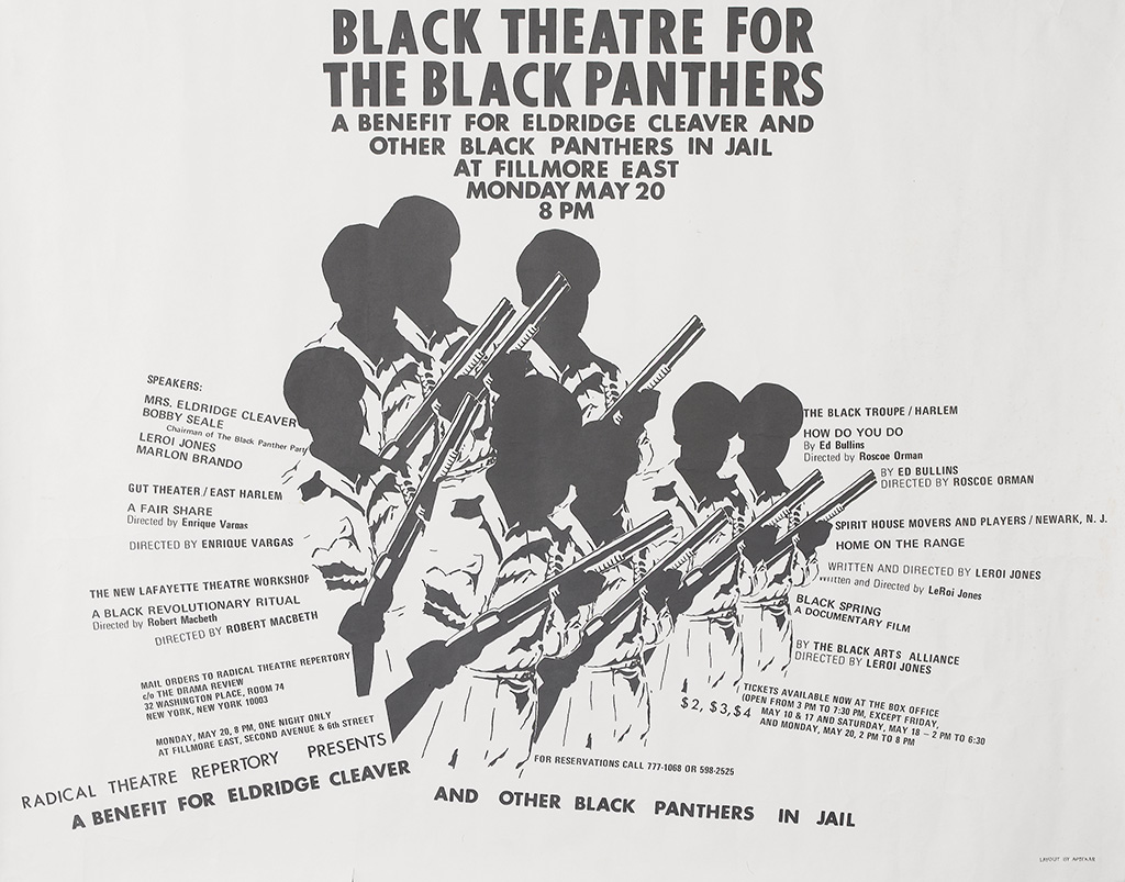 (BLACK PANTHERS.) LEROI JONES. Black Theatre for Black Panthers a Benefit for Eldridge Cleaver and Other Black Panthers in Jail, at Fil